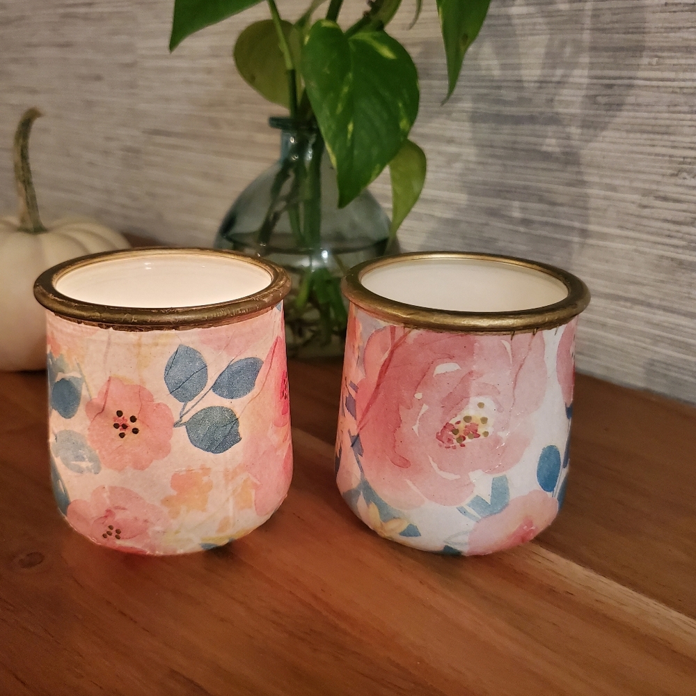 Oui Jar Seasonal Spring Candle Votives Holder Cup Trinket Coin Jar